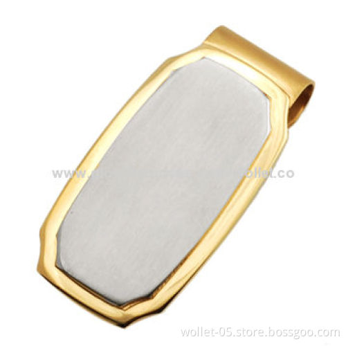 Fashionable Gold Plating Bijoux Money Clip with High-polished, Made of 316L Stainless Steel
